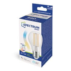 Spectrum Stmívatelná LED žárovka E27 A60 5W = 52W 680lm CCT SMART TUYA WIFI transparentní barva