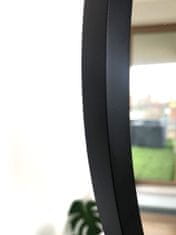 LOFTIKA BLACK Kulaté nástěnné zrcadlo v černém rámu, 50 cm