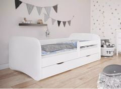 Kocot kids Dětská postel babydreams bílá se šuplíkem, s matrací 160/80 (LBD_BI_16/8B_WZ_ZS_M) 2*Karton