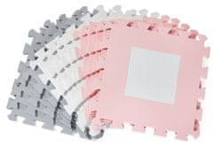 Moby System Pěnová rohož puzzle XL 150 x 150 x 1 cm s okrajem - EVA pěna - růžová