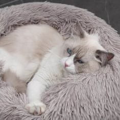 Mersjo Kulatý plyšový pelíšek pro domácí mazlíčky 60 cm šedý