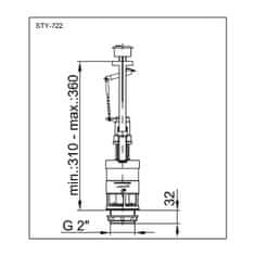 Styron Vypouštěcí ventil dvoutlačítko (3/6l) STY-722