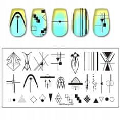 TOJATO Razítkovací deska, vzory na nehty, nail art, Geometrie MaiSheng-92