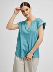 Brakeburn Modré dámské tričko s ozdobnými detaily Brakeburn S