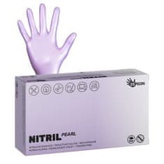Espeon Nitrilové rukavice NITRIL SPARKLE 100 ks, nepudrované S, perleťově fialové