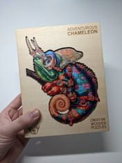 Dřevěné puzzle – Adventurous Chameleon, M