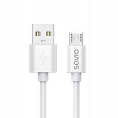 SAVIO Kabel CL-167 USB A - microUSB A bílý 3m