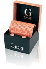 Giori Milano Hedvábná kravata a manžetové knoflíčky Giori Milano RS0801, losos
