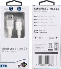 TB Energy Kabel TB AKTBXKU3CPREM2W USB A - USB C bílý 2m