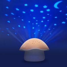 Pabobo Projektor noční oblohy s bílým šumem a senzorem pláče Star Mushroom Pink