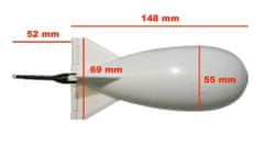 Spomb Raketa Bait Midi - bílá