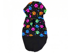 Maximin Zateplená softshellová bunda pro psa, nepromokavá - vzor "barevné tlapky", velikost L