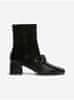 Černé kotníkové kožené boty na podpatku Nero Giardini 37 1/2