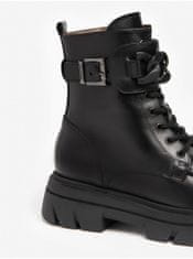 Černé dámské kožené kotníkové boty Nero Giardini 37