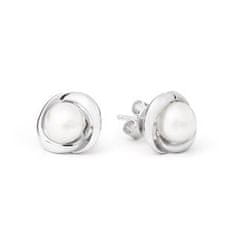 Gaura Perlové náušnice – bílé přírodní perly 