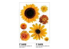 AG Design Samolepka na zeď, F 0408, Žluté květy a slunečnice, 65x85 cm