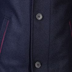 Zapana Pánský vlněný kabát s příměsí kašmíru s podšívkou Raimond navy s červenými lemy S