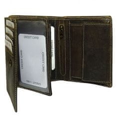 FOREVER YOUNG Pánská kožená peněženka zabezpečena technologií RFID Enying zelená univerzální