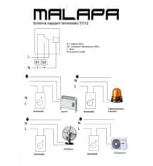 Malapa TO12 - MINI termostat 5° až +60°C (topení a chlazení)