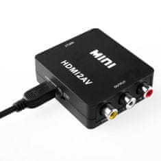 Northix Adaptér HDMI na AV Video Converter – černý 