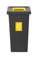 Plafor Odpadkový koš na tříděný odpad Fit Bin black 75 l, žlutý - plast