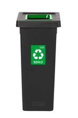 Plafor Odpadkový koš na tříděný odpad Fit Bin black 53 l, zelený - sklo