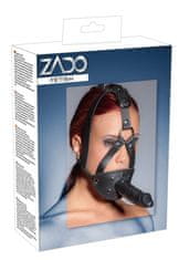 Zado Leather Head Harness with Dildo