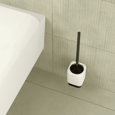NIMCO WC štětka černá s držákem na zeď, nízká nádoba keramická NIMCO KIBO černá Ki-14094KN-90