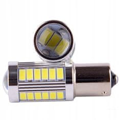 Rabel LED autožárovka BA15S 33 smd 5630 P21W bílá s čočkou