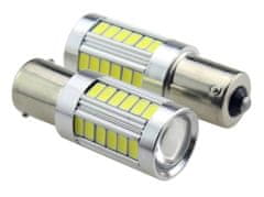 Rabel LED autožárovka BA15S 33 smd 5630 P21W bílá s čočkou