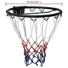 Greatstore Basketbalová obroučka černá 39 cm ocel