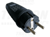 Vidlice 230V 16A gumová zástrčka venkovní černá IP44 TICS-012G Tracon electric