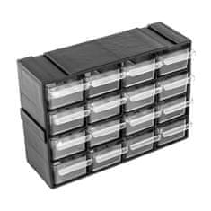 botle Dílenská skříň s 16 zásuvkami modulární police 22 x 16 cm plynule rozšiřitelný Kombinovaný modul průhledný