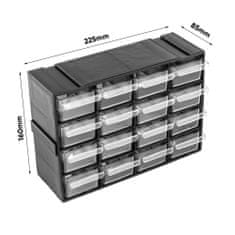 botle Dílenská skříň s 48 zásuvkami modulární police 67 x 16 cm plynule rozšiřitelný Kombinovaný modul průhledný