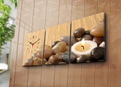 Wallity 3 dílné dekorativní nástěnné hodiny Lora hnědé