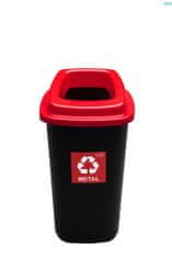 Plafor Odpadkový koš na tříděný odpad 45 l - červený, kov