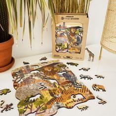 Lubiwood Dřevěné puzzle Africká savana A4 Premium Box 170 dílků