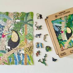 Lubiwood Dřevěné puzzle Tukan z džungle A4 Premium Box 170 dílků