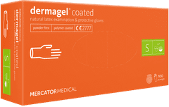 MERCATOR MEDICAL DERMAGEL Jednorázové latexové zdravotnické rukavice 100 ks velikost S