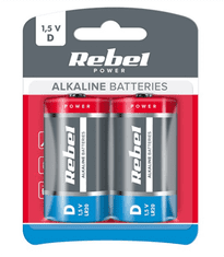 Rebel Baterie D (R20) alkalická REBEL Alkaline Power 2ks / blistr BAT0064B