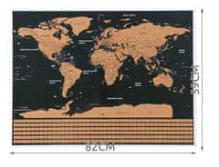 HADEX Stírací mapa světa 85x59cm
