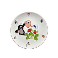 Thun Dětský porcelánový talíř mělký Krtek a jahody, průměr 210 mm, THUN 1794, 1 ks