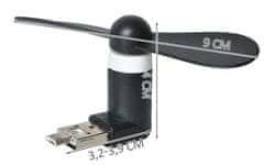 Iso Trade Mini větráček microUSB černá ISO 5770