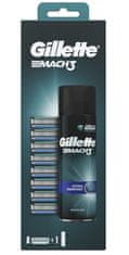 Gillette Mach3 hlavice k holícímu strojku 8 ks + Sensitive gel na holení 200 ml