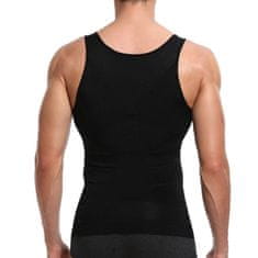 Northix Pánská kompresní košile bez rukávů - černá, XL 