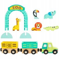 Tooky Toy Dřevěná herní deska ZOO Animals Vehicle W