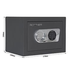 Rottner Toscana 26 EL nábytkový elektronický trezor antracit | Elektronický zámek | 37 x 28 x 28 cm