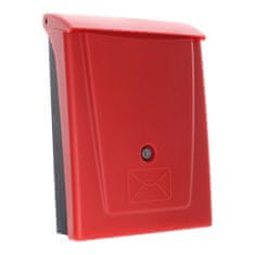 Rottner Posta plastová poštovní schránka černo-červená | Cylindrický zámek | 25 x 34 x 11 cm