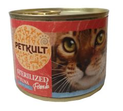 Petkult Petkult cat konz. STERILISED tuňák - 185g (10 + 2 gratis)
