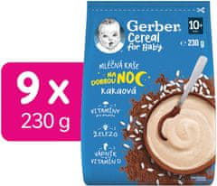 Gerber Cereal mléčná kaše kakaová Dobrou noc 9x230 g